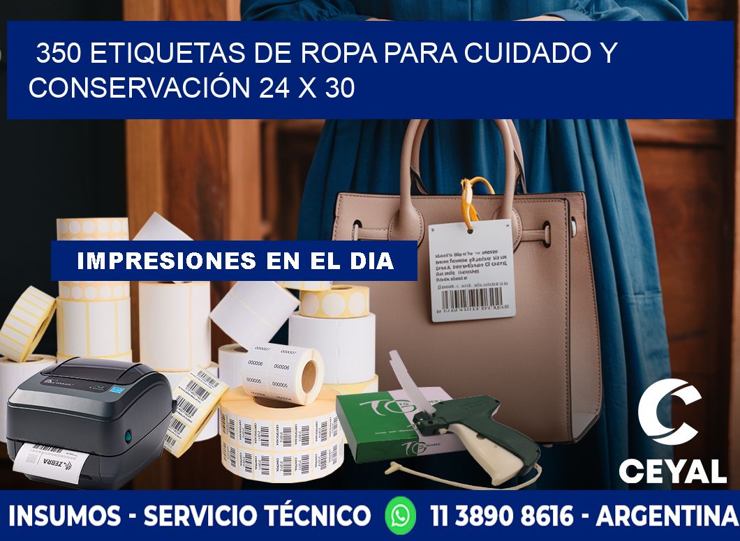 350 ETIQUETAS DE ROPA PARA CUIDADO Y CONSERVACIÓN 24 x 30