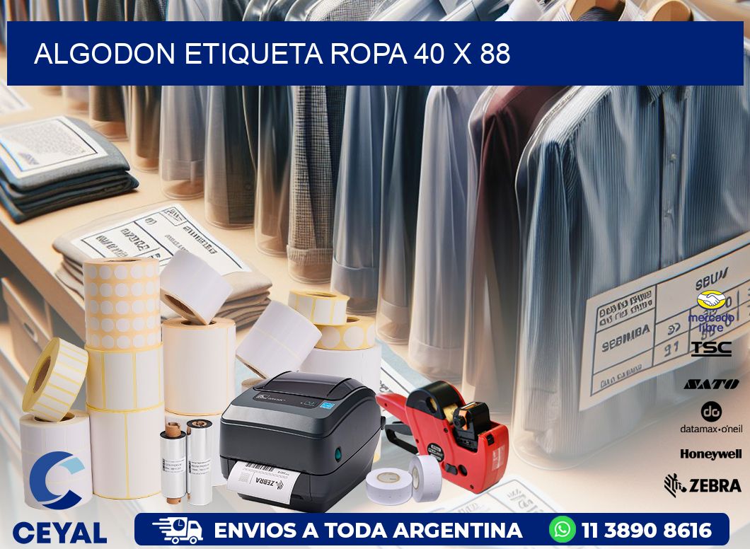 ALGODON ETIQUETA ROPA 40 x 88