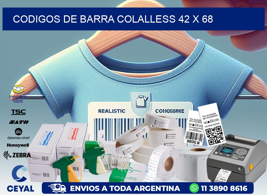 CODIGOS DE BARRA COLALLESS 42 x 68