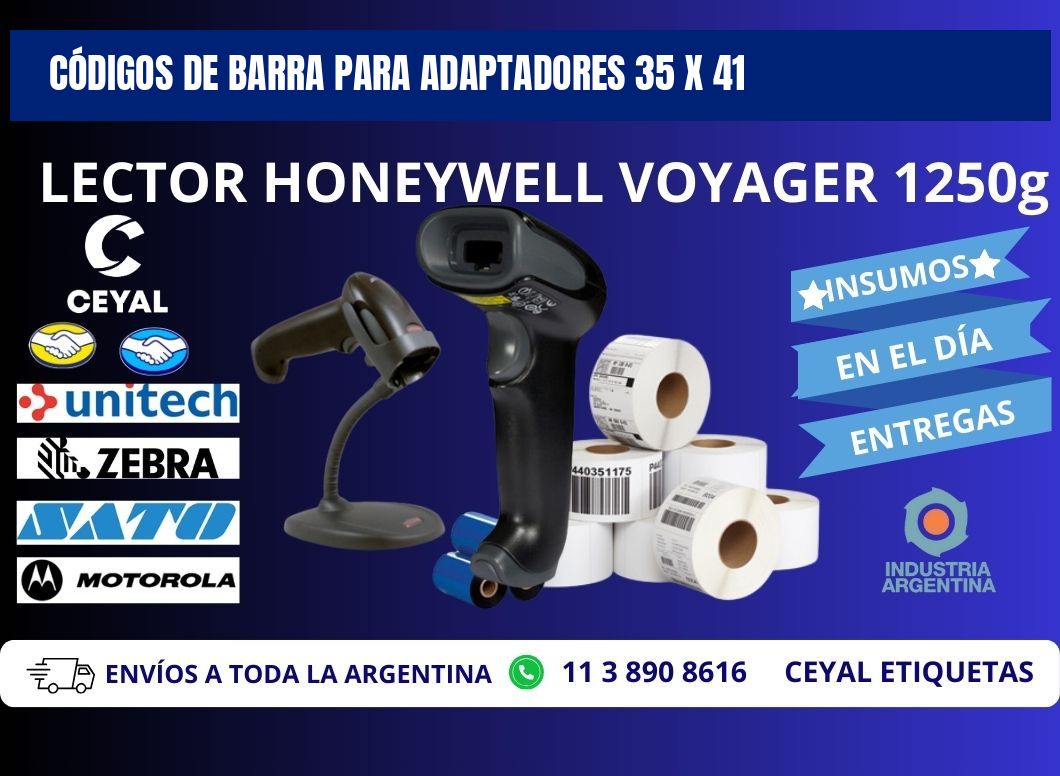 CÓDIGOS DE BARRA PARA ADAPTADORES 35 x 41
