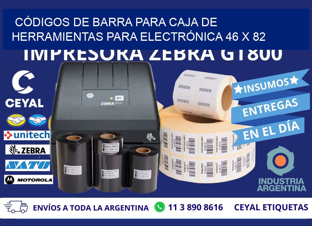 CÓDIGOS DE BARRA PARA CAJA DE HERRAMIENTAS PARA ELECTRÓNICA 46 x 82