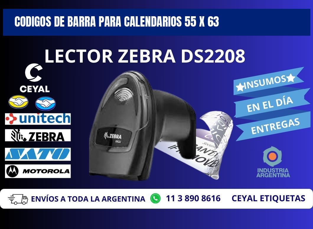CODIGOS DE BARRA PARA CALENDARIOS 55 x 63