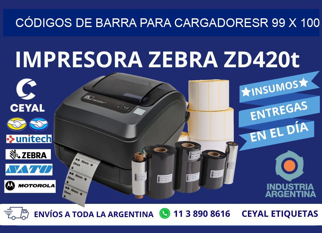 CÓDIGOS DE BARRA PARA CARGADORESR 99 x 100