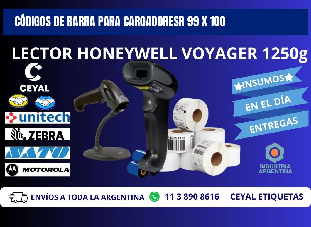 CÓDIGOS DE BARRA PARA CARGADORESR 99 x 100