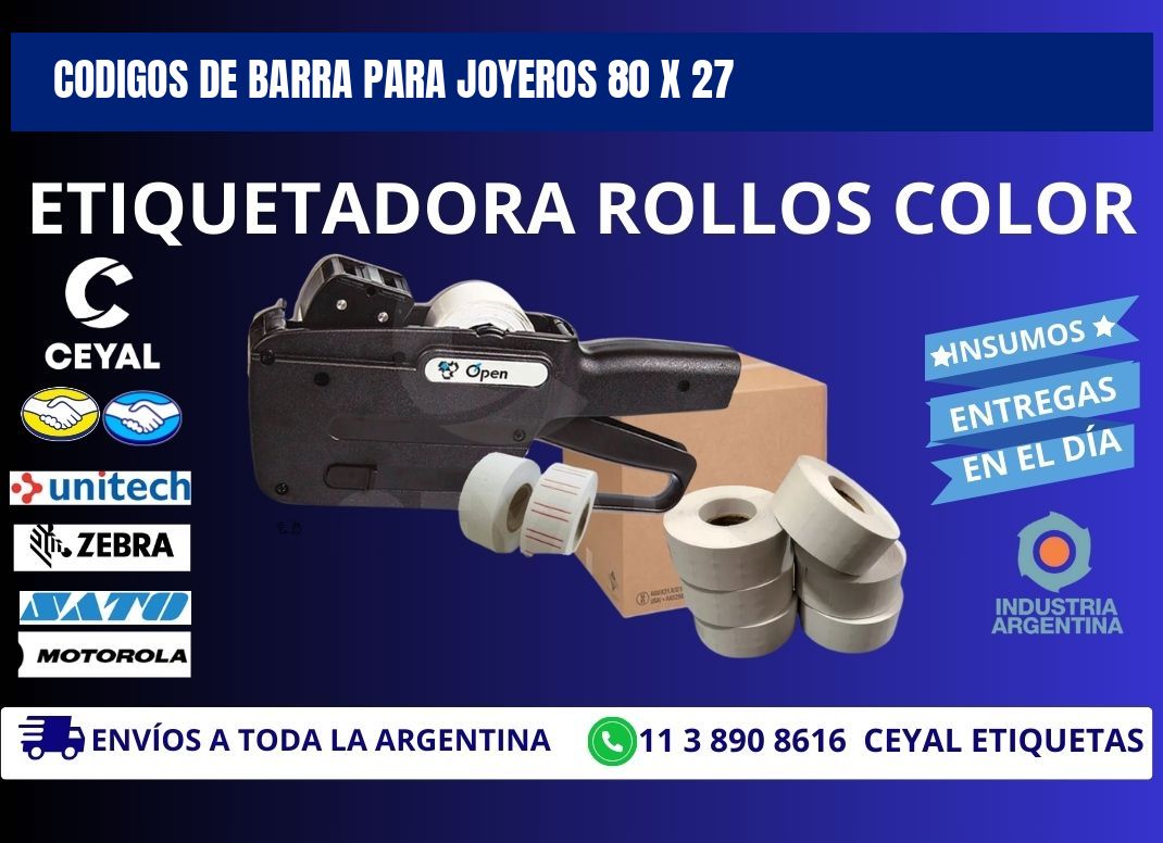 CODIGOS DE BARRA PARA JOYEROS 80 x 27