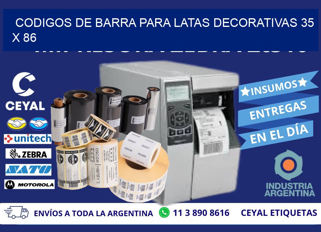 CODIGOS DE BARRA PARA LATAS DECORATIVAS 35 x 86