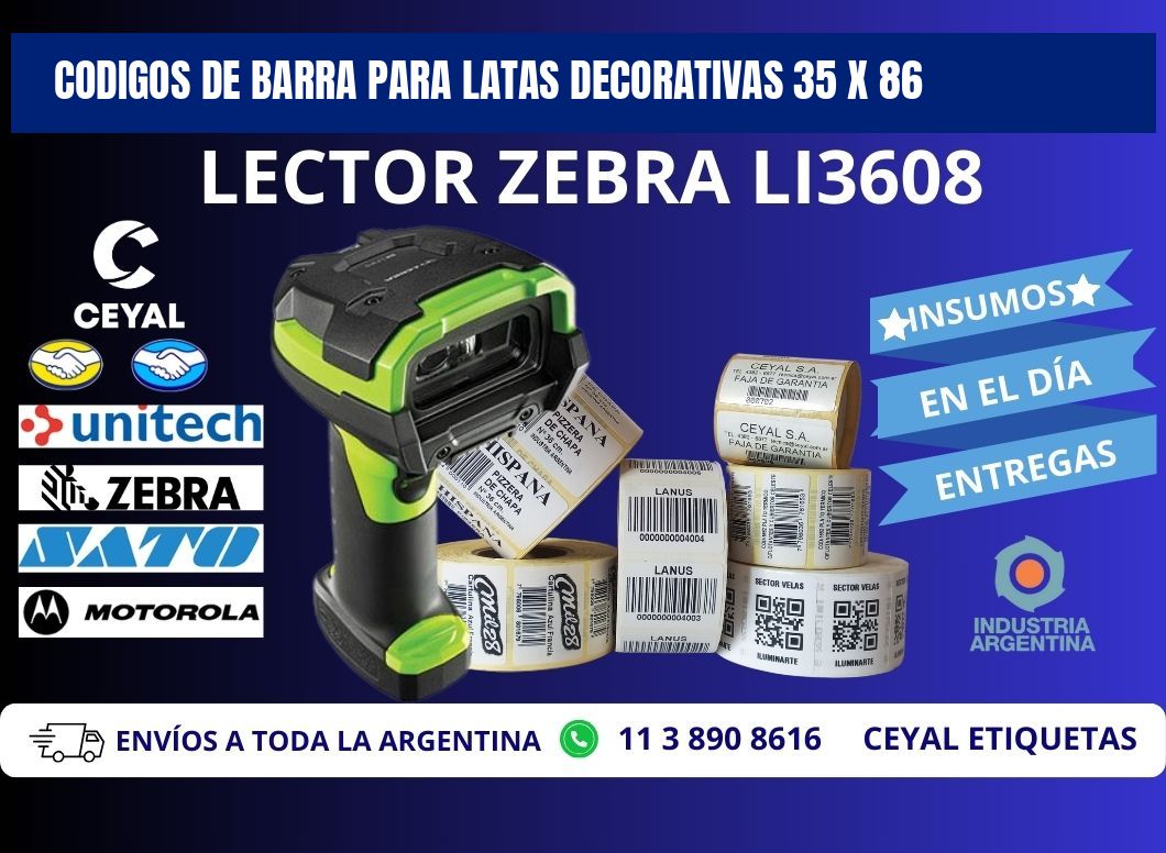 CODIGOS DE BARRA PARA LATAS DECORATIVAS 35 x 86