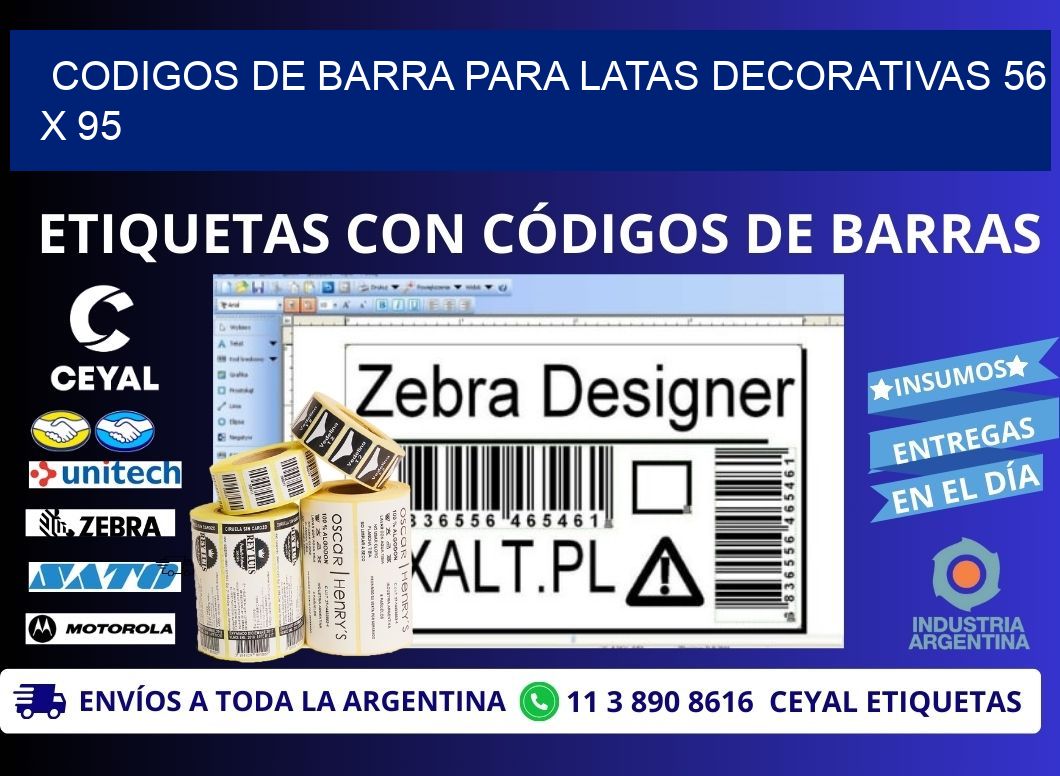 CODIGOS DE BARRA PARA LATAS DECORATIVAS 56 x 95