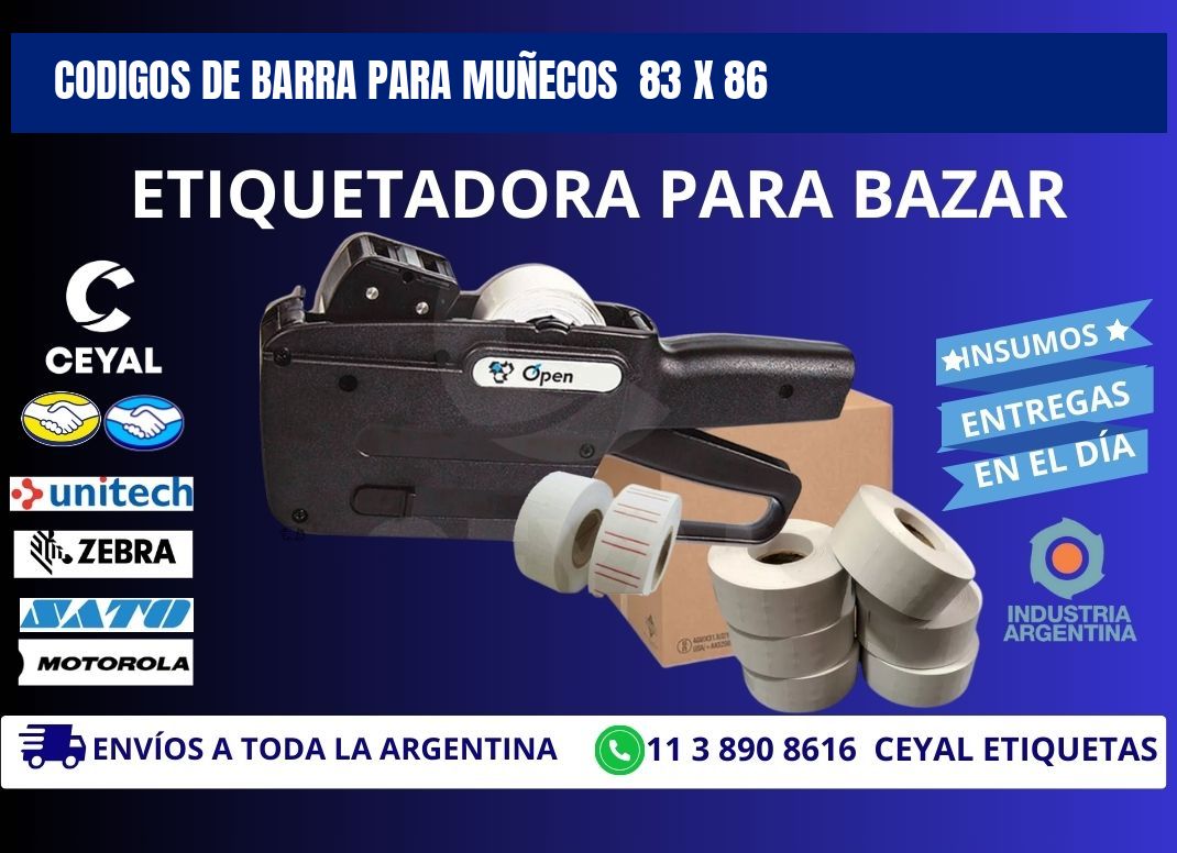 CODIGOS DE BARRA PARA MUÑECOS  83 x 86