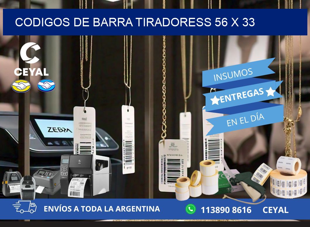 CODIGOS DE BARRA TIRADORESS 56 x 33