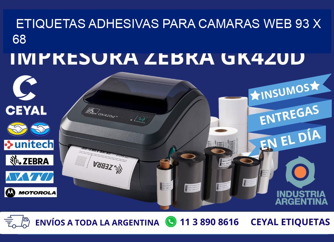 ETIQUETAS ADHESIVAS PARA CAMARAS WEB 93 x 68