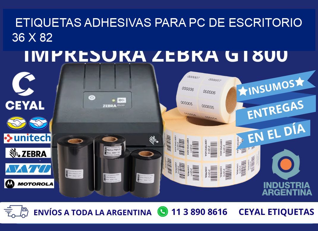 ETIQUETAS ADHESIVAS PARA PC DE ESCRITORIO 36 x 82
