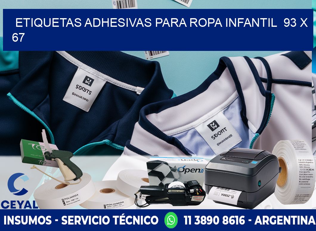 ETIQUETAS ADHESIVAS PARA ROPA INFANTIL  93 x 67