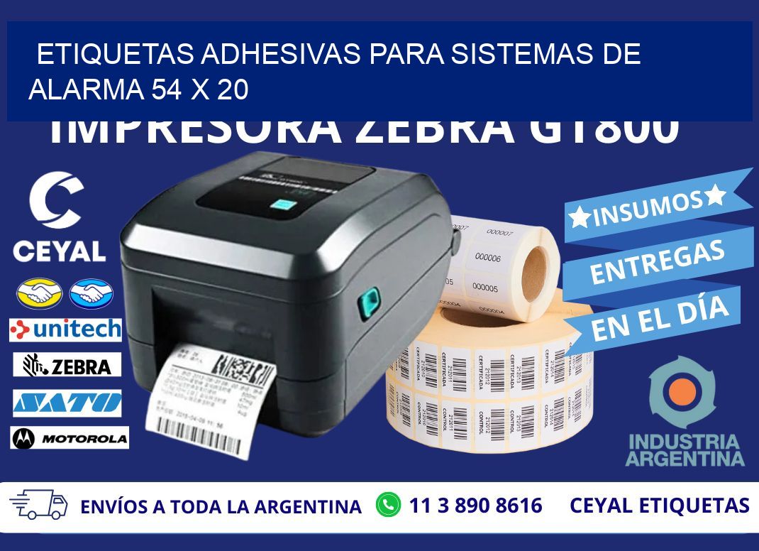 ETIQUETAS ADHESIVAS PARA SISTEMAS DE ALARMA 54 x 20