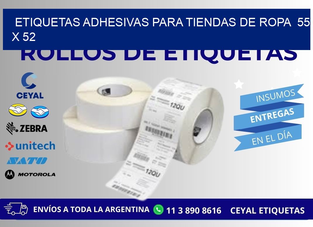 ETIQUETAS ADHESIVAS PARA TIENDAS DE ROPA  55 x 52