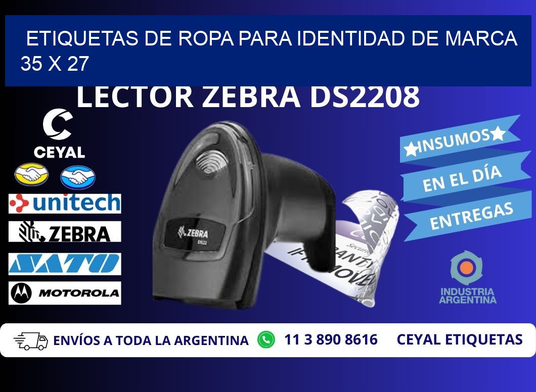 ETIQUETAS DE ROPA PARA IDENTIDAD DE MARCA 35 x 27