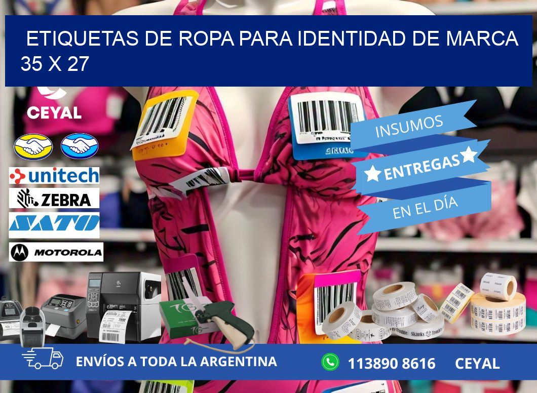 ETIQUETAS DE ROPA PARA IDENTIDAD DE MARCA 35 x 27