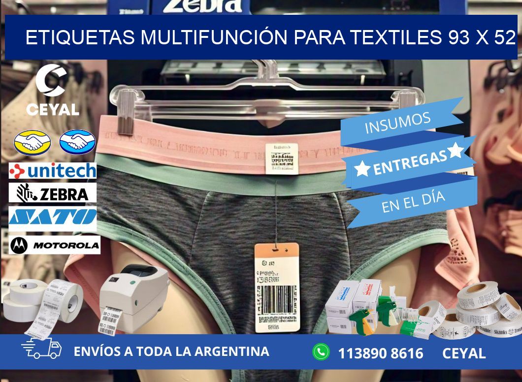 ETIQUETAS MULTIFUNCIÓN PARA TEXTILES 93 x 52