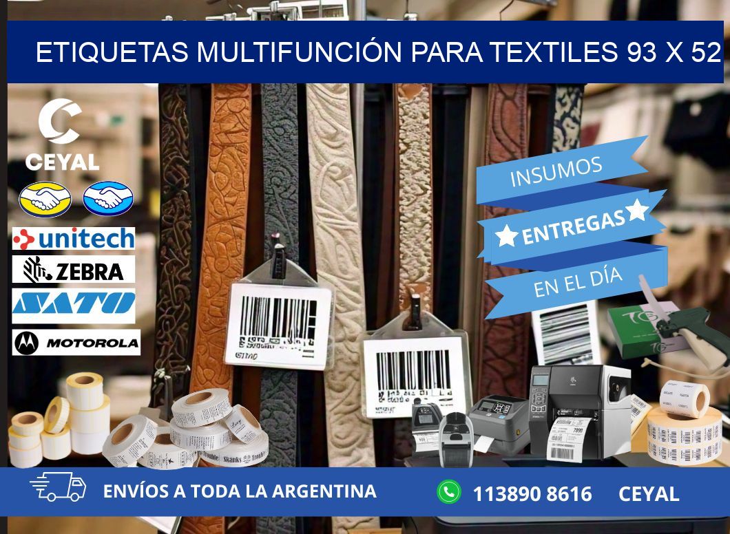 ETIQUETAS MULTIFUNCIÓN PARA TEXTILES 93 x 52