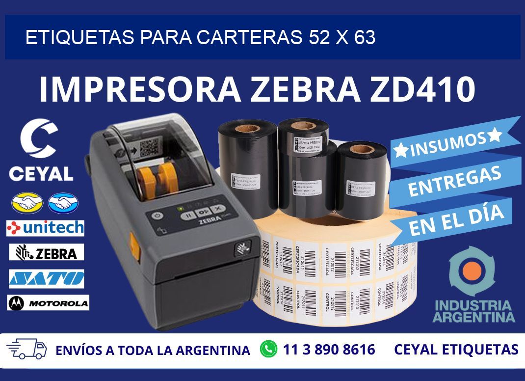 ETIQUETAS PARA CARTERAS 52 x 63