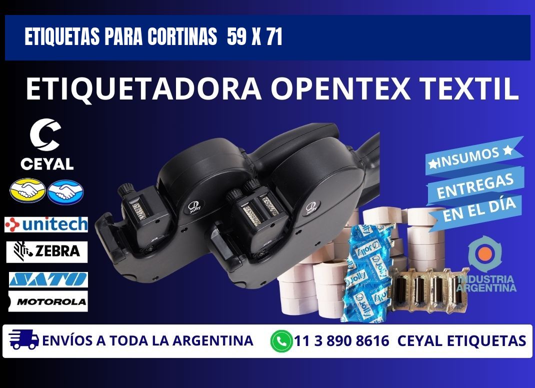 ETIQUETAS PARA CORTINAS  59 x 71