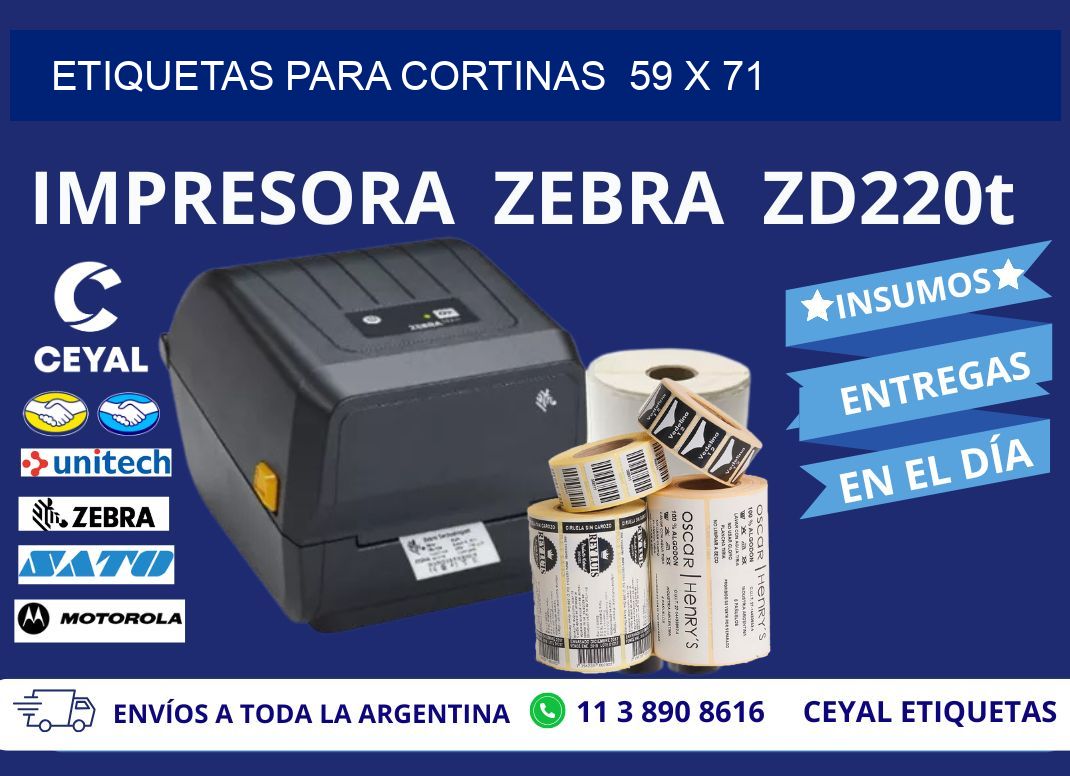ETIQUETAS PARA CORTINAS  59 x 71