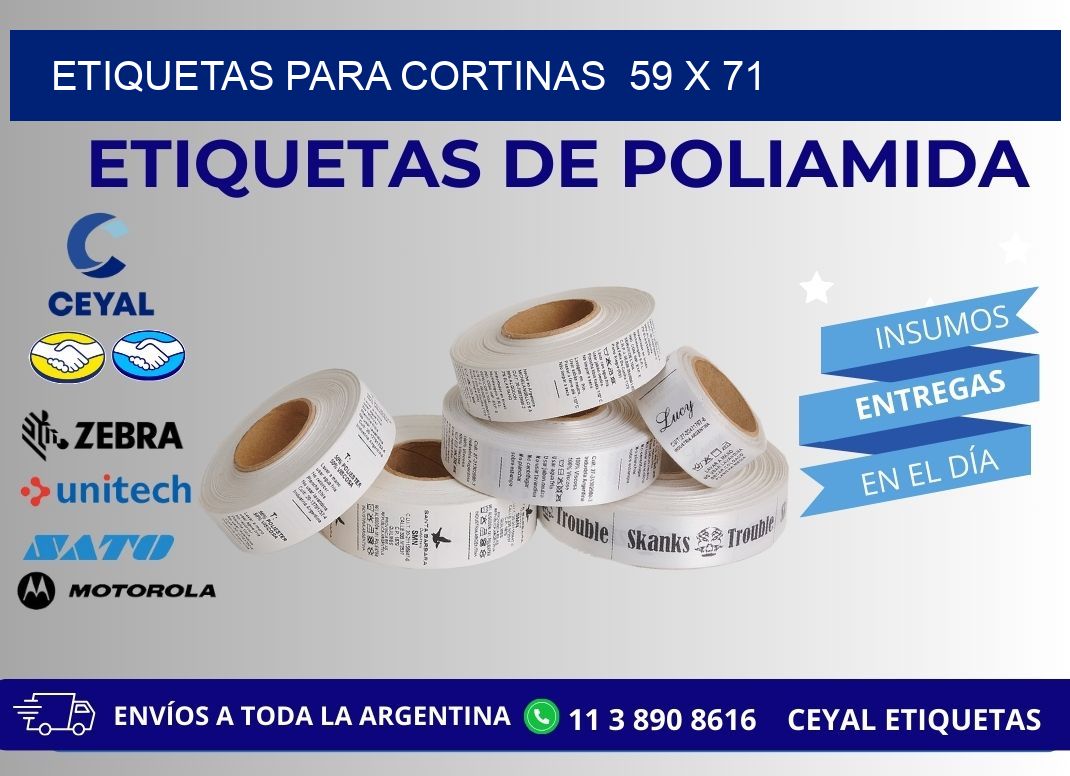ETIQUETAS PARA CORTINAS  59 x 71