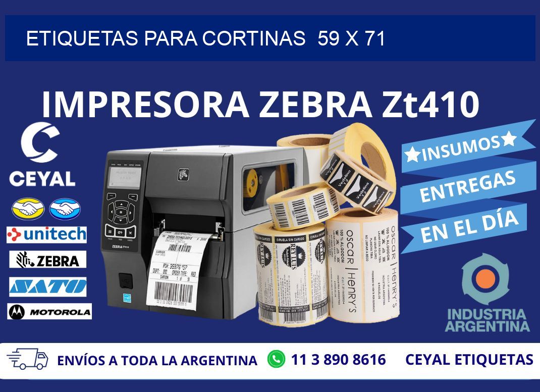 ETIQUETAS PARA CORTINAS  59 x 71