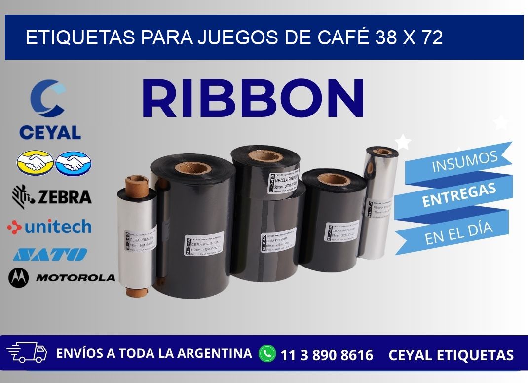 ETIQUETAS PARA JUEGOS DE CAFÉ 38 x 72
