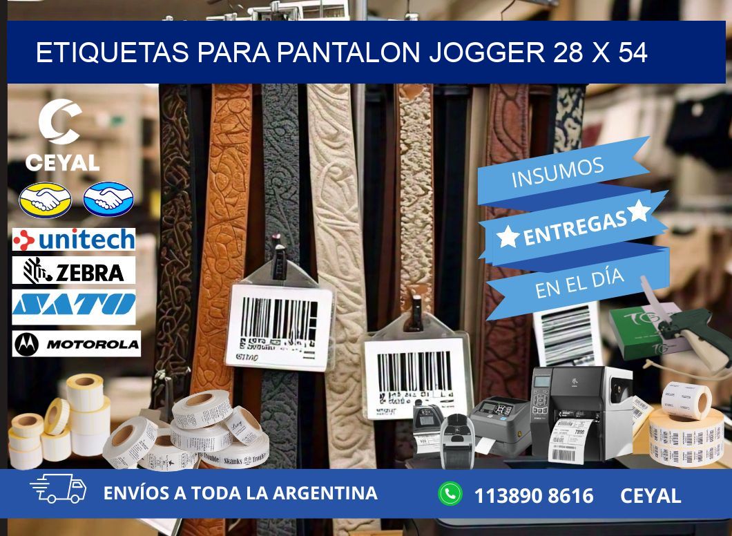 ETIQUETAS PARA PANTALON JOGGER 28 x 54