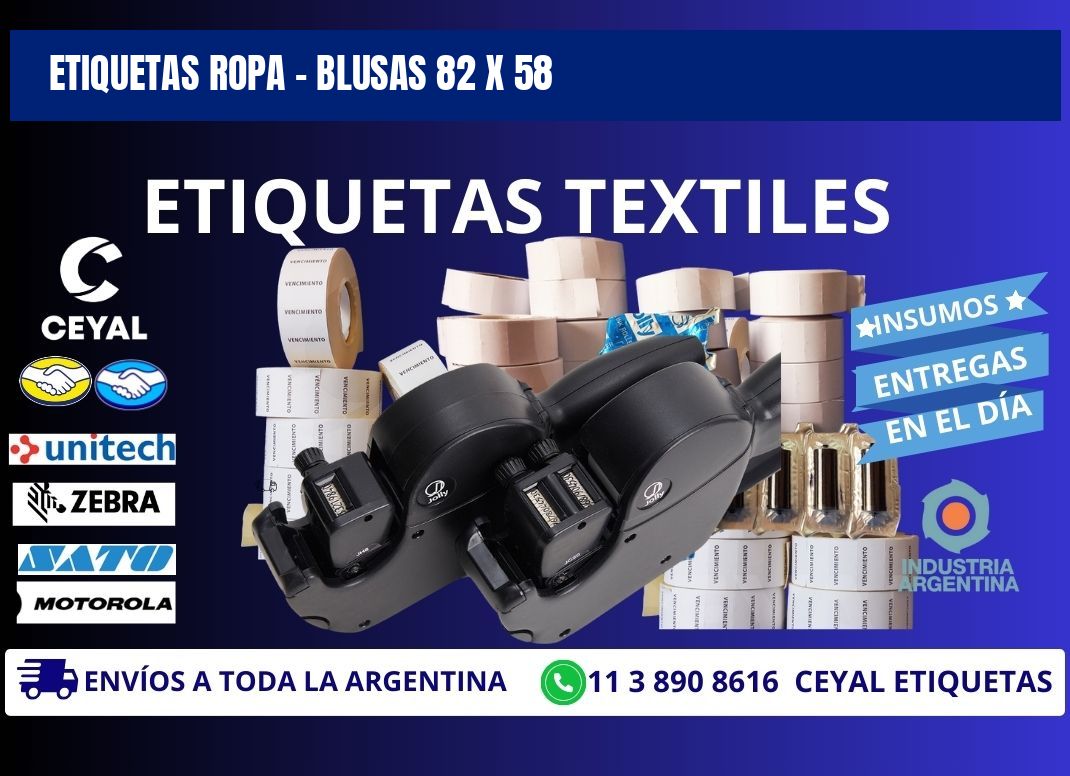 ETIQUETAS ROPA - BLUSAS 82 x 58