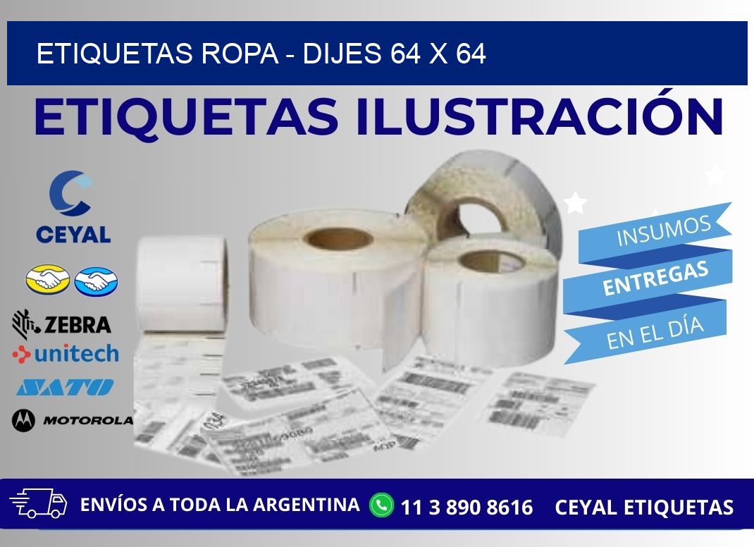 ETIQUETAS ROPA - DIJES 64 x 64