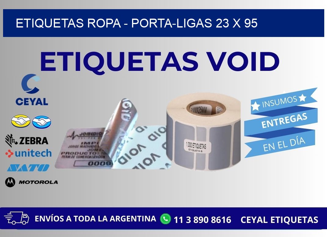 ETIQUETAS ROPA - PORTA-LIGAS 23 x 95