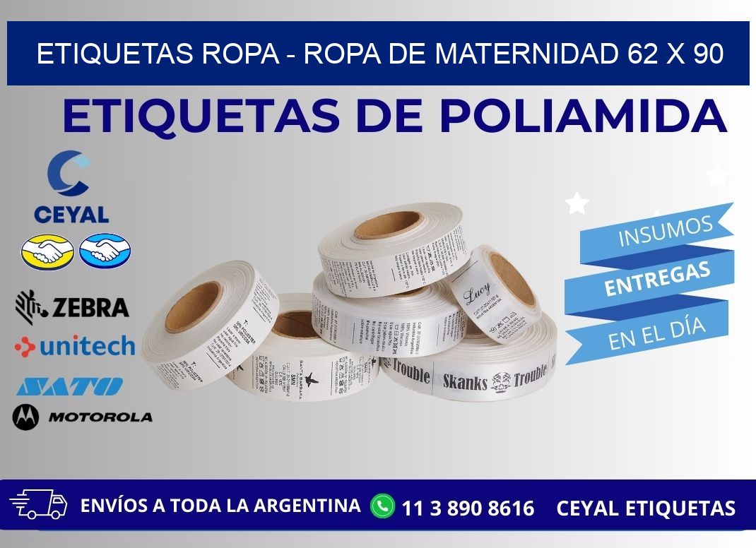 ETIQUETAS ROPA – ROPA DE MATERNIDAD 62 x 90