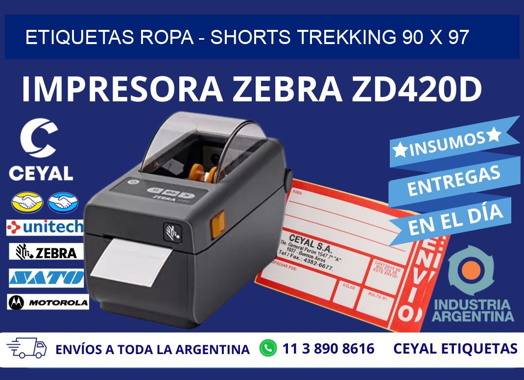 ETIQUETAS ROPA - SHORTS TREKKING 90 x 97