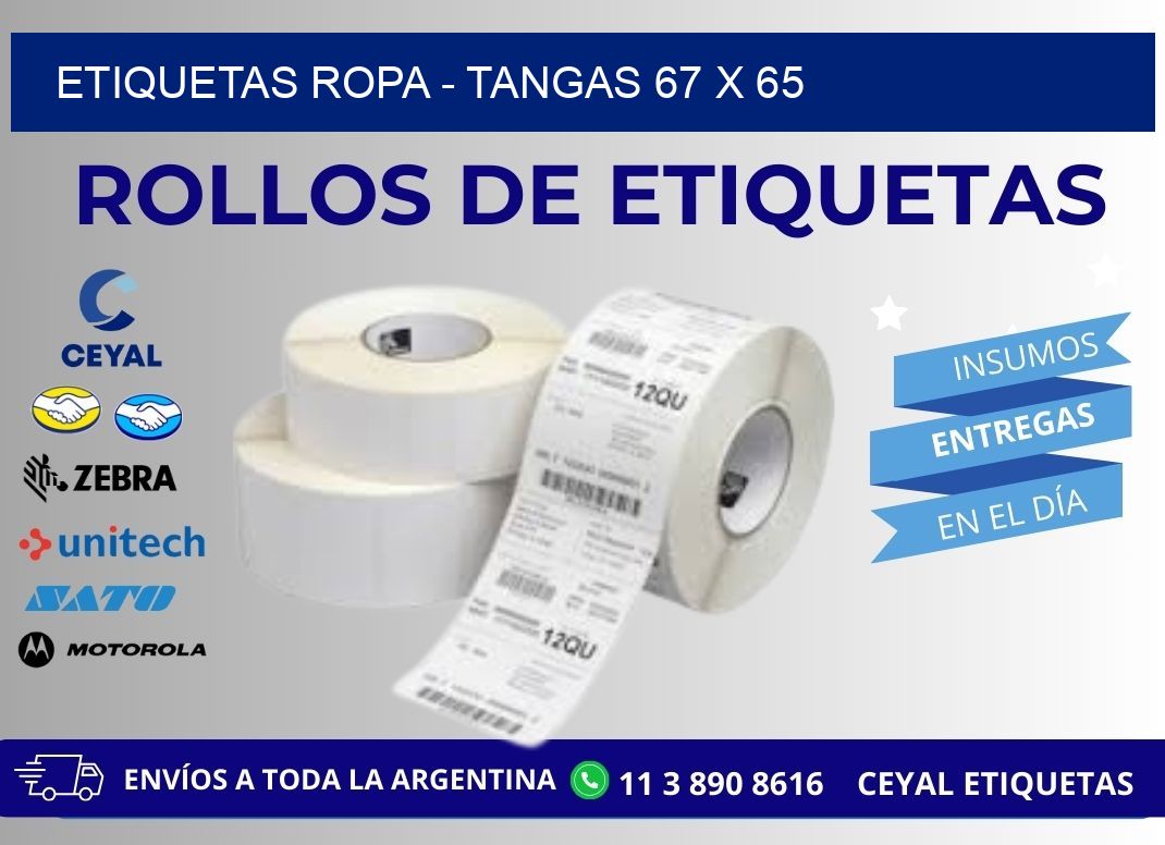 ETIQUETAS ROPA - TANGAS 67 x 65