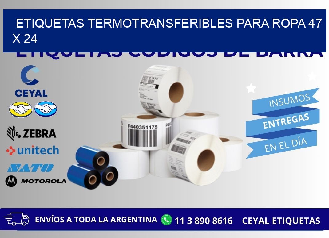 ETIQUETAS TERMOTRANSFERIBLES PARA ROPA 47 x 24