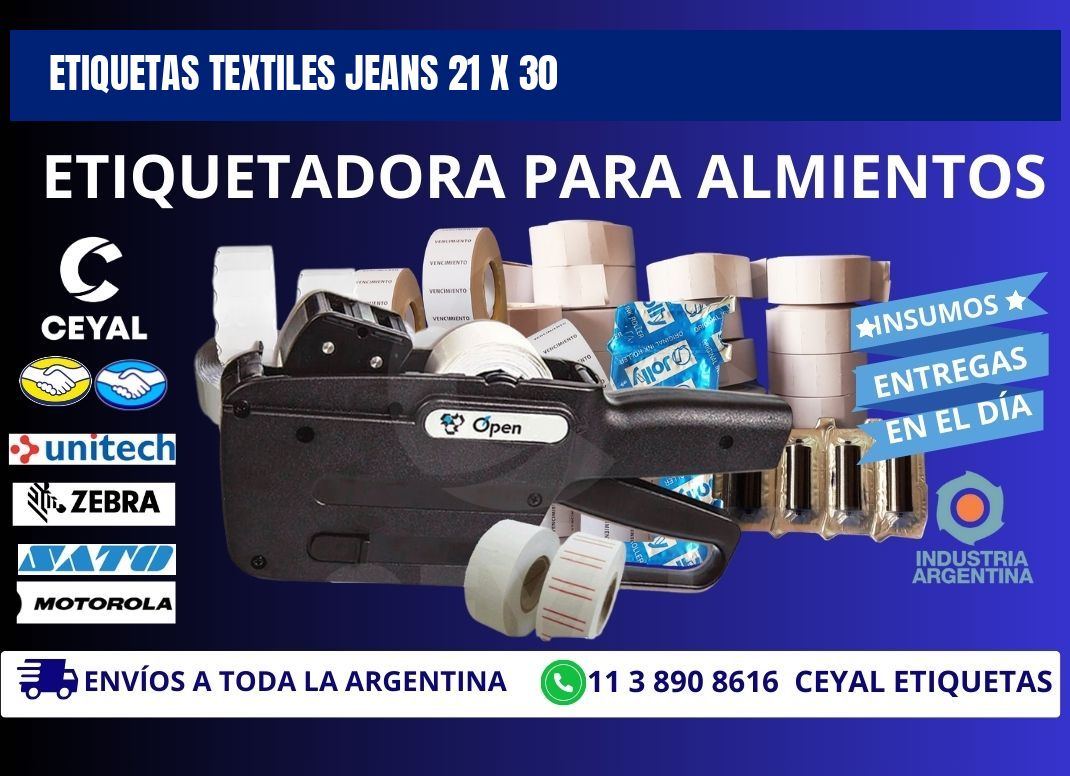 ETIQUETAS TEXTILES JEANS 21 x 30