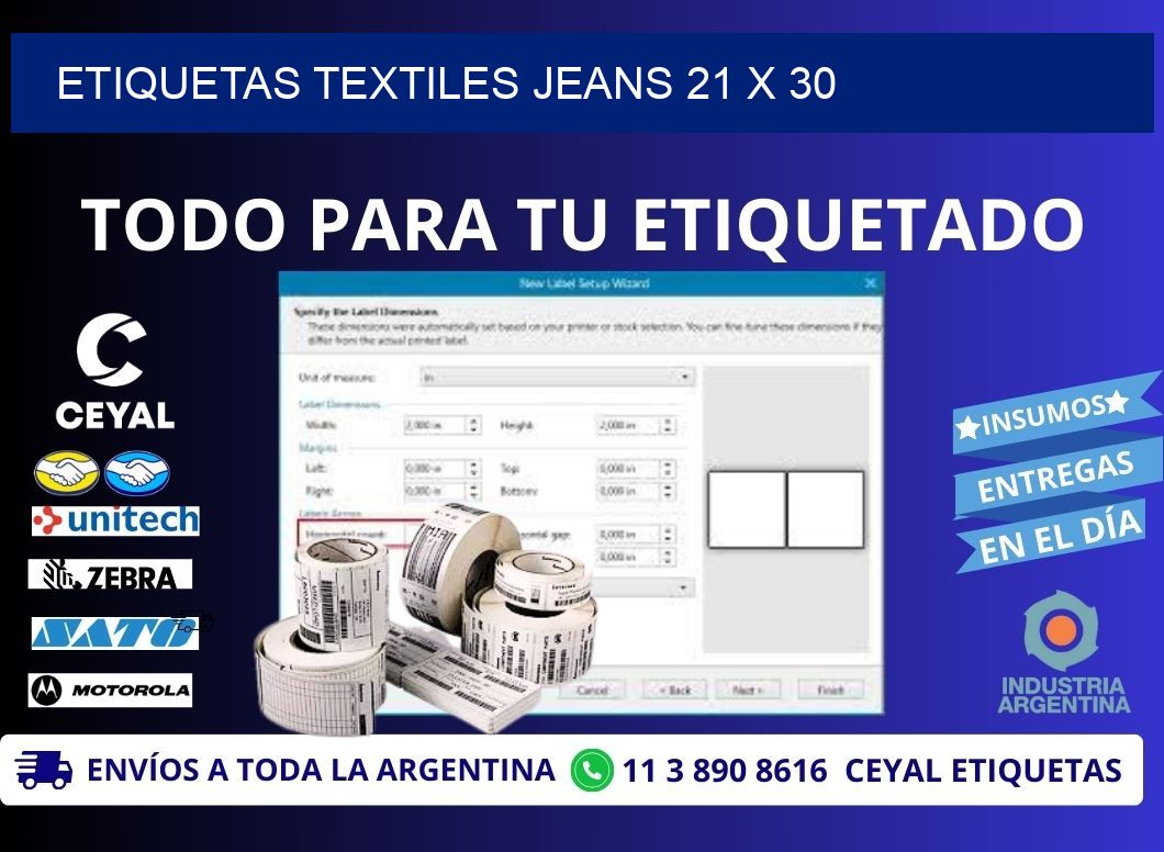 ETIQUETAS TEXTILES JEANS 21 x 30