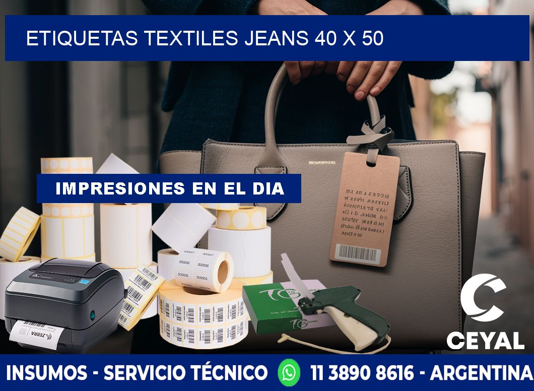 ETIQUETAS TEXTILES JEANS 40 x 50