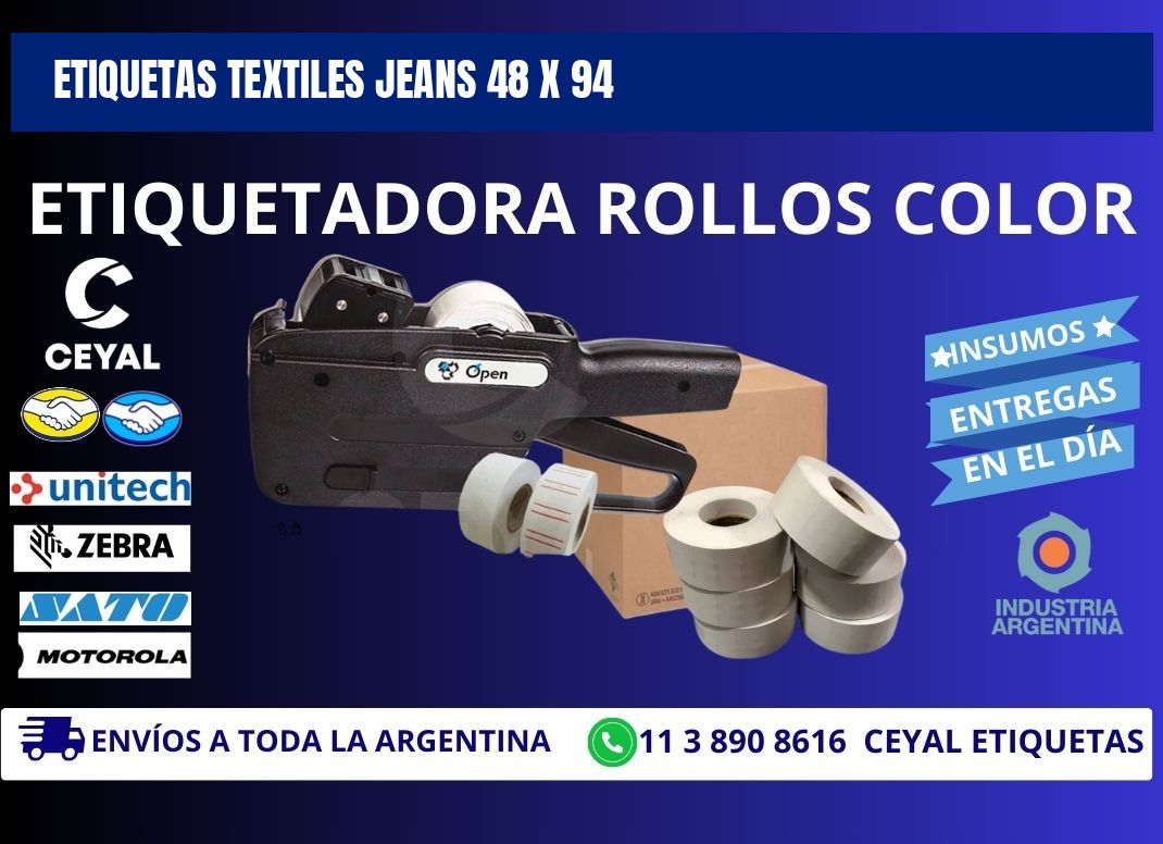 ETIQUETAS TEXTILES JEANS 48 x 94