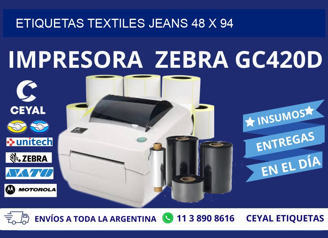 ETIQUETAS TEXTILES JEANS 48 x 94