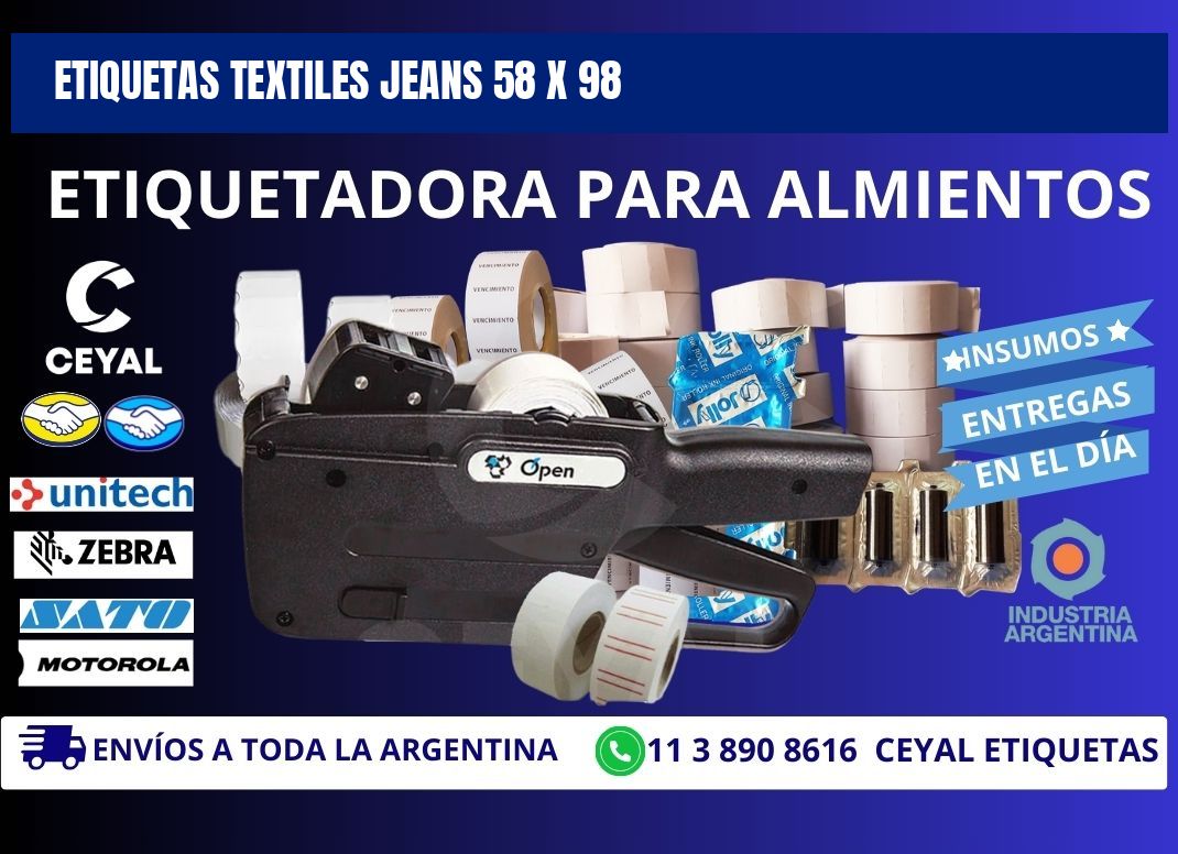 ETIQUETAS TEXTILES JEANS 58 x 98