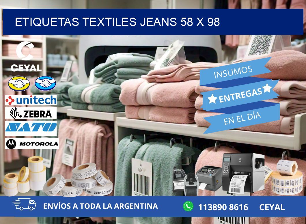 ETIQUETAS TEXTILES JEANS 58 x 98