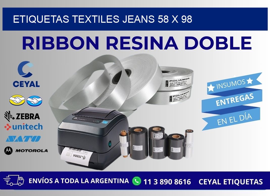 ETIQUETAS TEXTILES JEANS 58 x 98