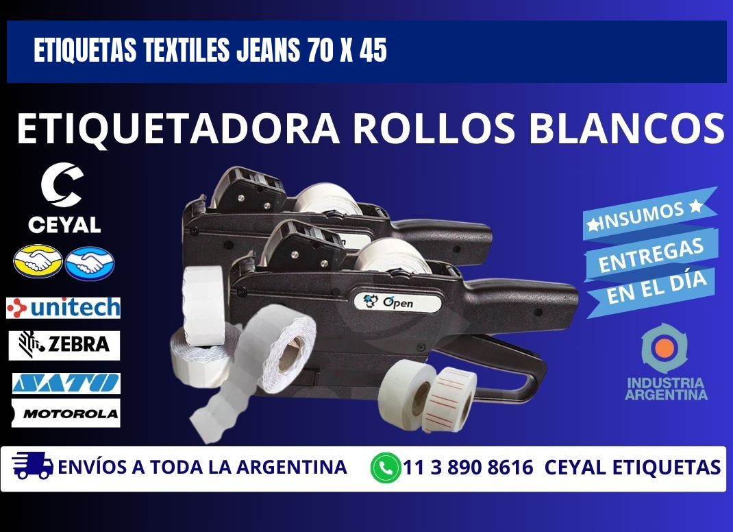 ETIQUETAS TEXTILES JEANS 70 x 45