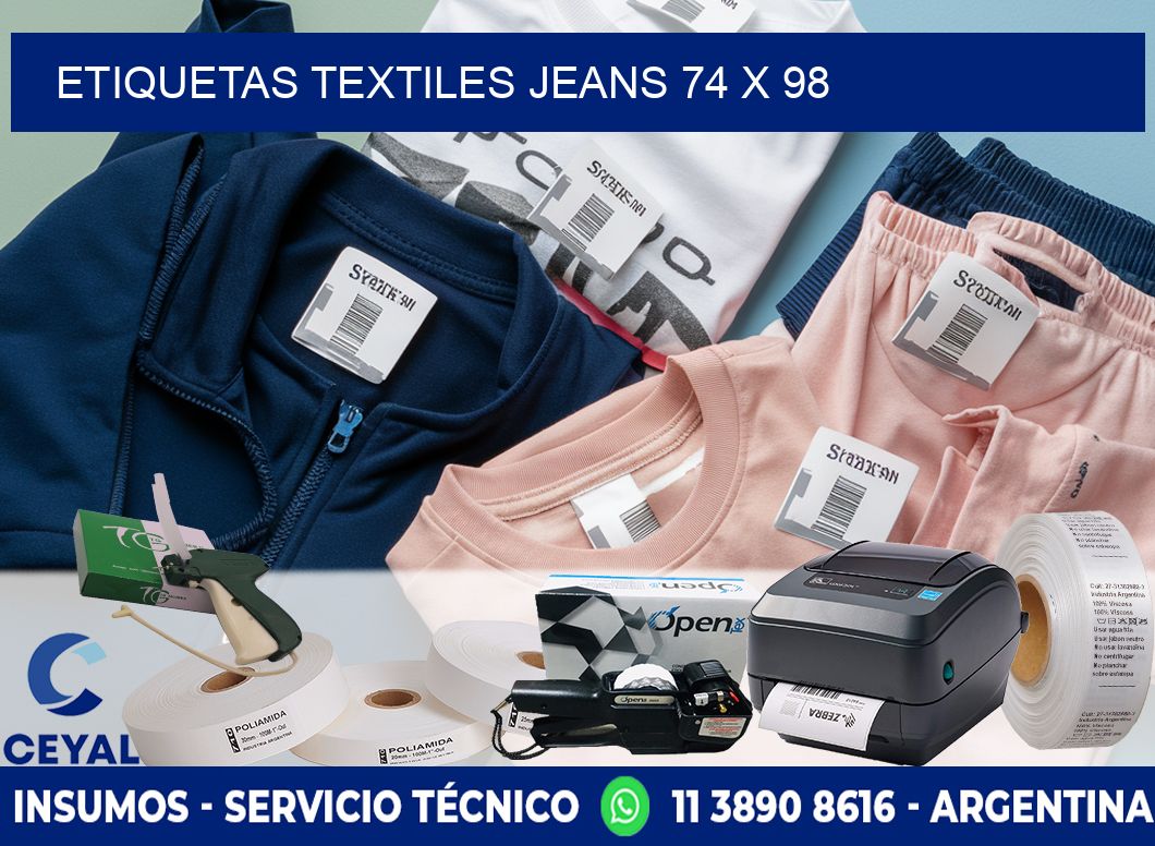 ETIQUETAS TEXTILES JEANS 74 x 98