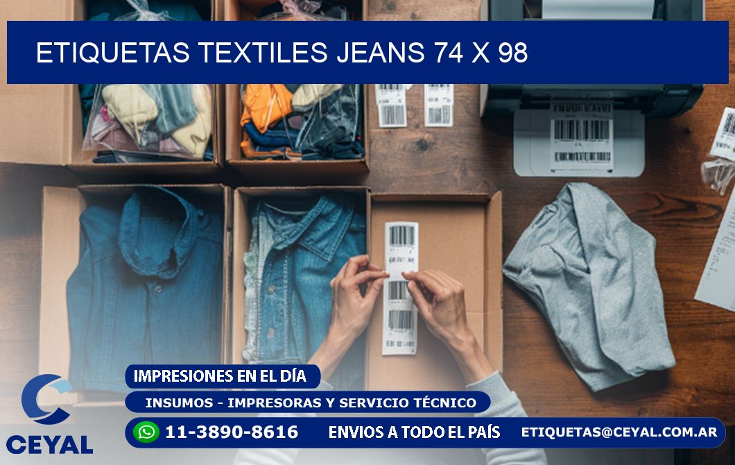 ETIQUETAS TEXTILES JEANS 74 x 98