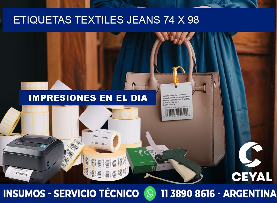 ETIQUETAS TEXTILES JEANS 74 x 98