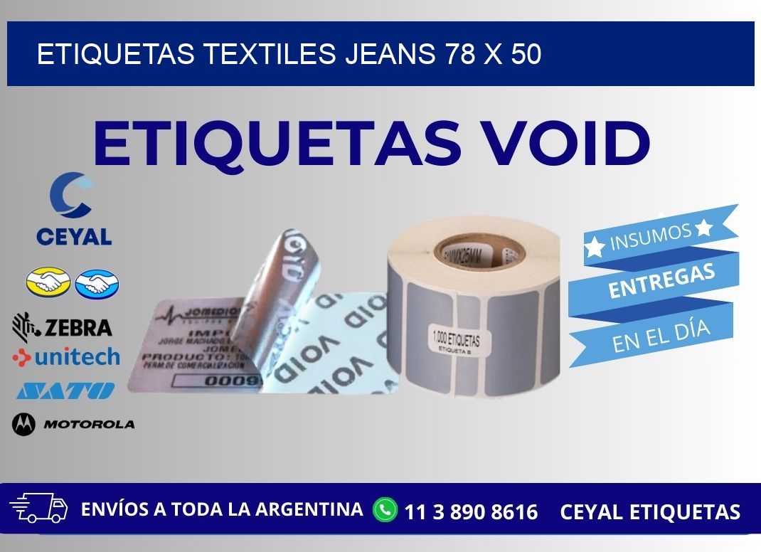 ETIQUETAS TEXTILES JEANS 78 x 50